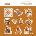 Retro Sanskrit floral PET sticker pack with exotic camel and ethnic pattern motifs - Exotic Peninsula Series-Sanskrit 20pcs