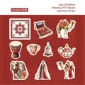 Exotic theme decorative PET stickers featuring ethnic patterns and vibrant cultural icons - Exotic Peninsula Series-Incense Field 20pcs