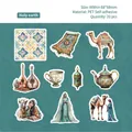 Holy Earth theme PET decorative stickers with exotic watercolor patterns, set of 20 pieces - Exotic Peninsula Series-Holy Earth 20pcs