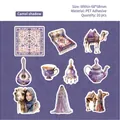 Camel Shadow series vintage PET stickers with watercolor desert motifs for journaling - Exotic Peninsula Series-Camel Shadow 20pcs