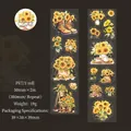 Blooming sunflower PET decorative tape with vintage watercolor patterns for DIY scrapbooking - Small Floral Items