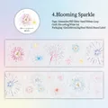 Dreamy glitter PET washi tape set with vibrant floral firework patterns and die-cut shapes - 50mmx2m / 4. Blooming Fireworks