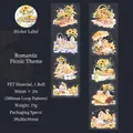 Romantic picnic theme sunflower PET decorative tape with watercolor basket and food - Romantic Picnic