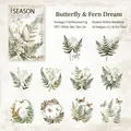 Vintage Butterfly & Fern PET sticker pack with 20 pieces for DIY scrapbooking decor - Butterfly Fern Dream (5733273892485)