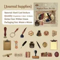 Retro DIY scrapbook stickers kit with 20 vintage ink bottle and feather pen designs - Journaling Supplies