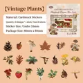 Adesivi botanici vintage traforati con funghi e foglie per decorazioni scrapbooking DIY - Piante Retrò