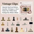 Vintage style 20-piece paper clip sticker set for DIY scrapbooking and crafts - Retro Clips