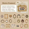 Retro DIY hollow frame stickers set with 20 pieces of golden angel and crown designs - Retro Borders