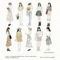Set de 10 autocollants de mode pour filles en papier kraft blanc découpés au laser - Romance Mise en Cache