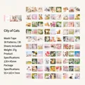 Cute Pet Town Washi-Aufkleber mit 30 Katzen-Fotodesigns für Fotoalben und Planer - Haustier-Tour-Gruppe-Katzenstadt