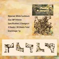 Baroque style vintage decorative paper set with ornate floral and butterfly designs - Cardiff