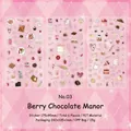 Adesivi decorativi Berry Manor in PET con dolci rosa e cuori per fai da te journaling - Maniero ai Frutti di Bosco e Cioccolato