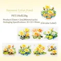 Zomer Lotusvijver PET-tape met gouden waterverf lotusbloempatronen en motieven - Gouden Lotus in Bloei
