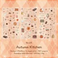 Autumn Kitchen PET stickers set featuring warm aesthetic baking and coffee designs - Autumn Kitchen