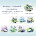 PET decorative tape featuring purple water lily lotus floral patterns for journaling - Purple Water Lily