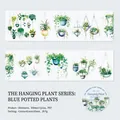 Blaues Topfpflanzen-PET-Klebeband für DIY-Scrapbooking mit Aquarell-Blumenkunst - Blaue Topfpflanze