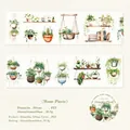 Nastro decorativo in PET con piante da interno ad acquerello per journaling creativo - Piante per la Casa