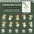 Set di adesivi PET in stile giapponese con tulipani per decorazione scrapbooking - Tulipano Primaverile
