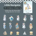 Set di 15 adesivi in PET Piccolo Navigatore per decorazioni fai-da-te e journaling - Piccolo Navigatore