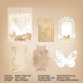 Retro-Schmetterlingspapier mit Goldstempel und hohlem Design für Scrapbooking, 10er-Pack - Flatternde Träume