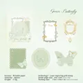 Grüne Schmetterling Aufkleber mit Goldfolie und hohlem Spitzendesign für Scrapbooking - Grüner Schmetterling