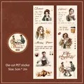 Vintage coffee themed PET sticker roll with waterproof illustrations for DIY scrapbooking - Initial Charm