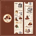 Retro coffee and aromatherapy PET stickers with die-cut patterns for DIY journals - Toasted Aroma