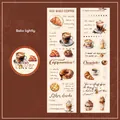 Retro coffee themed PET die-cut stickers featuring latte art and croissant illustrations - Light Roast