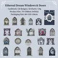 Gothic dark window frame stickers for scrapbooking in Dreamy Gate style, 20 piece set - Dreamy Door Window
