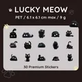Set de 30 pegatinas de gato negro en PET con poses lindas para scrapbooking y decorar - Gatito de la Suerte