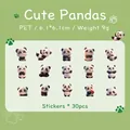 Set di 30 adesivi in PET a tema panda per scrapbooking, dimensioni entro 6,1x6,1 cm - Panda Carino