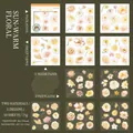 Adesivi floreali in PET e Washi stile acquerello giallo per scrapbooking fai-da-te - Fiori di Sole Caldo