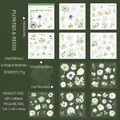 Adesivi PET e Washi serie Ivy Floral con fiori realistici per scrapbooking e diari - Linguaggio della Vite Verde