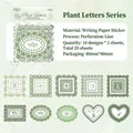 Plant Letter lace stickers in forest green floral and butterfly designs for scrapbooking - Plant Letters