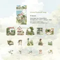 Pack de 30 autocollants vintage Paysages Pastoraux pour décoration de scrapbooking - Rhapsodie Verte / 30 Feuilles/Paquet