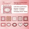 Vintage red lace floral stickers Rose Dream Island series 20 pieces for DIY scrapbooking - Rose Dream Island