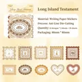 Vintage lace scrapbook stickers set with writing paper material and 20 assorted pieces - Long Island Testament