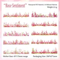 Autocollants roses PET fleurs, lot de 10 étiquettes étanches pour scrapbooking créatif - Sentiment de Rose