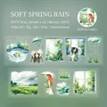 Rainy Day PET decorative tape featuring watercolor girls and scenery for DIY journals - Spring Rain