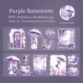 Διακοσμητική ταινία PET Purple Rain με εικονογραφήσεις κοριτσιών για χειροτεχνίες DIY - Μωβ Βροχή