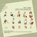 Set di 30 adesivi in PVC con motivi di ragazze e animali per decorazioni scrapbooking - Serie Life Journal-Tempo di Animali 30 Fogli