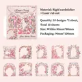 Rose Vow laser cut hollow floral frame stickers for DIY scrapbooking, 10-piece set - Rose Oath