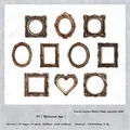 Mechanical Age vintage white cardboard stickers with hollow relief and bronze finish - Mechanical Age