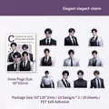Anime suit men PET stickers for scrapbooking and DIY journals, 20 pieces set - Elegant Noble