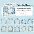 Waterbank Green decorative laser-cut card stickers with 10 vintage floral window frames - Waterside Shadow