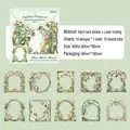 Lace Glass Flower series vintage hollow floral cardstock stickers in Qinglang Garden style - Green Jade Garden