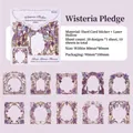 Vine flower purple hollow laser-cut stickers with elegant floral frames 10pcs set - Wisteria Pledge