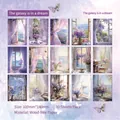 Lavender aesthetic scrapbooking paper set with 30 sheets of watercolor window scenes - Starry Dream