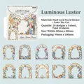 Glazed mirror flower hollow frame stickers with 10 laser-cut retro colored window designs - Brilliant Light