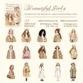 Set adesivi in PET vintage Ricordi di foglie con 15 design unici di ragazze - Ricordi di Foglie Cadute